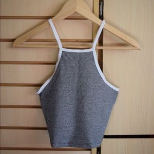 Zara : Grey/White Crop top Cami